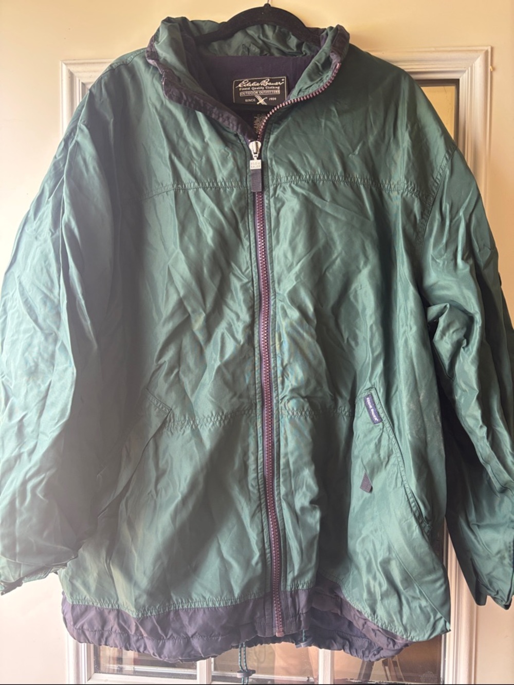 Eddie Bauer Forest Green Hooded Zip-Up Jacket